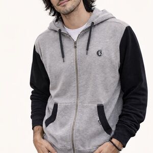 Volcom Gray and Black Hoodie Men's M